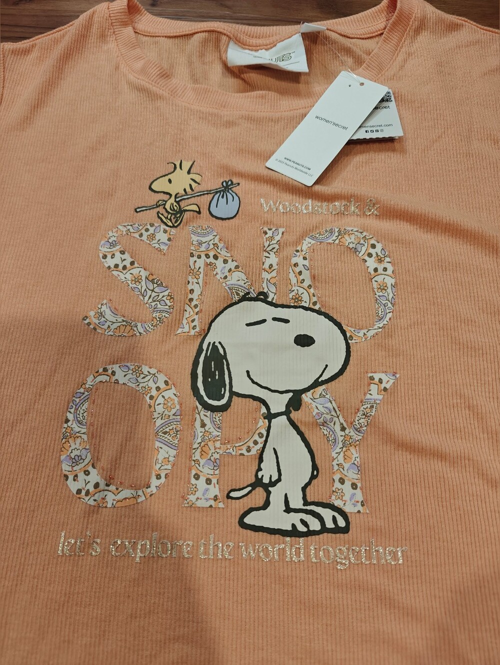 Peanuts Peach Snoopy Graphic Pajama Tank (Top Only) - Picture 6 of 9